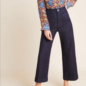 Anthropologie Capra Wide Leg Denim Trousers